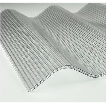 Lastra corrugata 177/51 policarbonato alveolare trasparente spessore 6 mm 200x92 cm