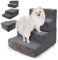 Sytopia Scala per animali domestici a 4 livelli, in spugna altamente elastica, lavabile, per cani di piccola taglia e gatti, rampa per cani, per letto, divano, grigio