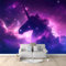 Fototapete 3D Einhorn Sternenhimmel Lila 250x175 cm Vlies Tapeten Wandtapete Moderne Wanddeko Design Wand Dekoration Wohnzimmer Schlafzimmer