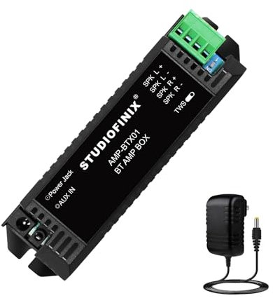 STUODIOFINIX Mini amplificador Bluetooth de 2 canales 30w para altavoces pasivos con TWS, AUX, recambio, apto para altavoces de pared/techo/marino/estantería