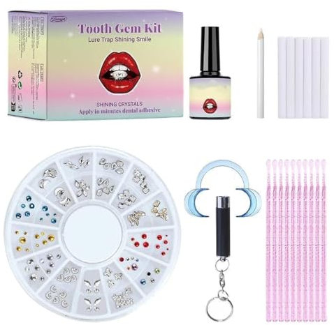 Kit Strass Dentaire Professionnel Amovible Pour La Décoration Des Dents De Fête