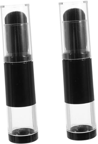 Gogogmee 2pcs Travel Powder Brush Makeup Tool Refillable Squeeze Bottle for Cheeks Blusher Foundation Setting Powder