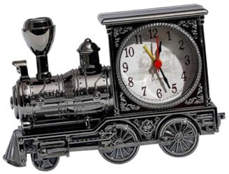 Yardenfun Eisenbahnmotor Wecker Aus Abs Kreative Desktop Uhr Für Schlafzimmer Und Studentenzimmer Schwarz Lustiges Design