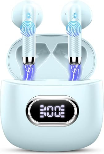 Bluetooth Kopfhörer, Kopfhörer Kabellos Bluetooth 5.3 In Ear Kopfhörer mit 4 HD Mic, 2024 Kabellose Kopfhörer 42Std ENC Noise Cancelling Earbuds Tiefer Bass, IP7 Wasserdicht Ohrhörer LED-Anzeige USB-C