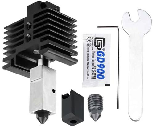 JUUPINE Bambu Lab Hotend P1P/P1S/X1/X1C Ensemble avec chaussettes en silicone et buse amovible en acier trempé de 0,4 mm pour imprimante 3D Bambu Lab P1 X1