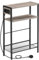HOOBRO Slim Side Table with Charging Station, Narrow Side Table with USB Ports and Power Outlet, 42 x 18 x 65 cm, 3-Tier End Table for Small Space, Bedside Table, Greige and Black EBG102KBZ01