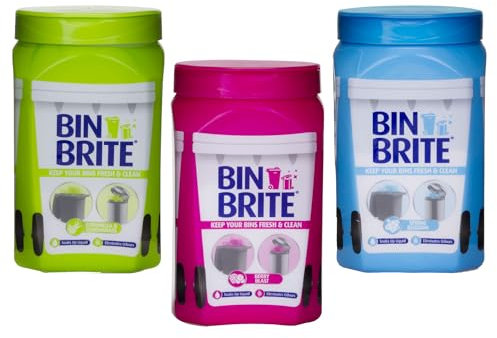 JMS we create smile - Bin Brite Bin Odour Neutraliser - Scented Bin Freshener Deodoriser Powder for Bins - 500g (Pack of 3)
