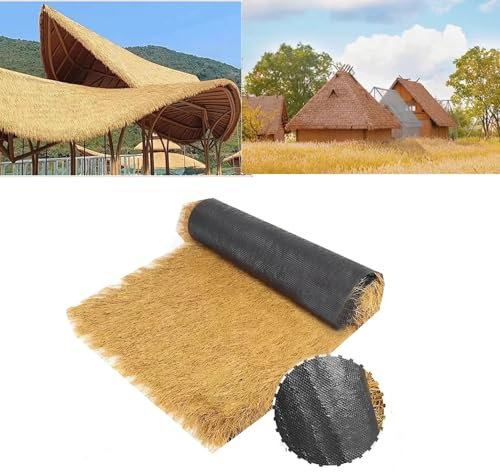 BXZAY Strohdach Bar 1 M,Künstliches Strohdach,Wasserdichtes Synthetisches Strohdach Rolle Für Tiki,Terrassenhütten,Poolränder,Strände,Dach,Hütte Stroh,Reetdach Dekor