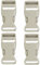 Steckschnalle, 25 mm, 4 Stück, Grau, Kunststoff, Steckschnallen-Klickverschluss, Ersatz Steckverschluss, Schnalle Reparatur, Rucksack Gurtschnalle, Steckschließe Gurt, Gurtband Plastikschnalle