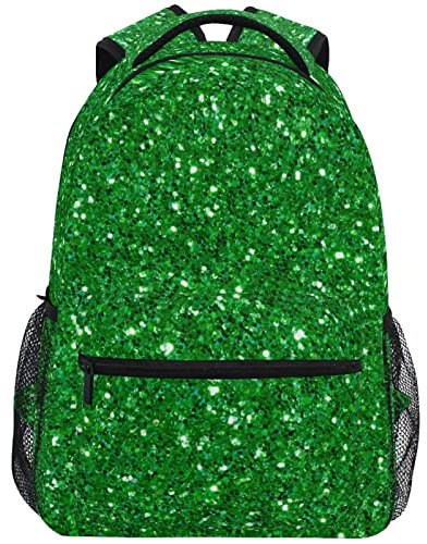 NUYFVG Zaini con glitter nero oro rosa per ragazze adolescenti donne scuola librerie zaino per bambini studenti, Glitter verde, Taglia unica