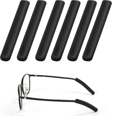 6PCS Silicone Glasses Ear Cushions - Anti Slip Glasses Ear Grips Comfort Temple Sleeves Eyewear Retainer Tip Reading Glass Accessories