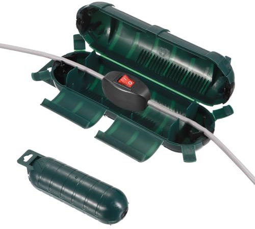 sourcing map Cache de rallonge pour extérieur, étanche IP44, boîtier de connexion électrique, protection pour prise de courant, prise de courant, lumière de Noël - Vert