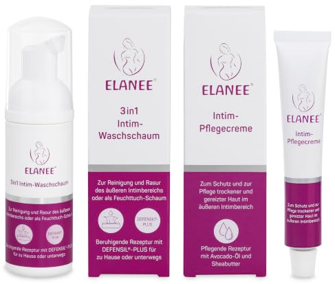 ELANEE Intimpflege-Set mit Waschschaum & Creme für sanfte Pflege | Intimpflege-Set mit Waschschaum und Pflegecreme für sanfte Reinigung und Feuchtigkeitspflege | Made in Germany