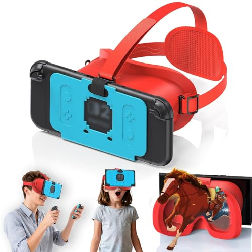 Labo VR - Cuffie VR per Switch 2 2025, Switch 2 Virtual Boy, occhiali VR con lenti HD regolabili e comodi cinturini per la testa con imbottitura larga, kit occhiali 3D per Switch 2, arancione e blu