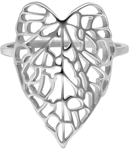 Wildcat Ring - Lovely Leaf Ring - 17,0 mm - Silber | Chirurgenstahl 316L - hautverträglich, langlebig, wasserfest
