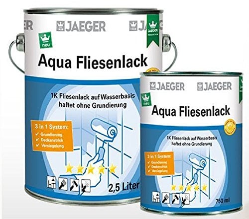 Jaeger Aqua Fliesenlack für Wandfliesen, seidenmatt (2,5 Liter, cotone (sandbeige0100))