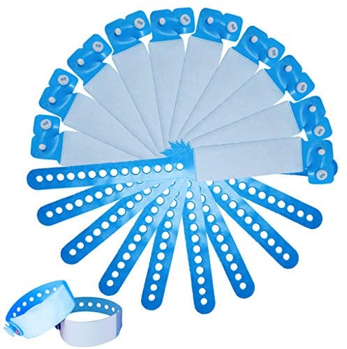 Id Armband Erwachsene, 100 Pack Event VIP Festival Armbänder Einweg PVC Armbänder Sicherheits Armband für Mann Frau Teenager (Blau)