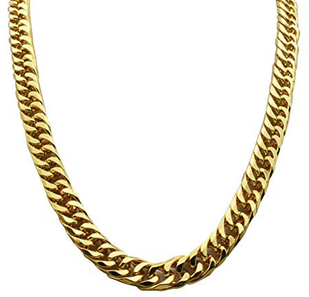 YeahiBaby Faux Gold Cuban Link Chain Necklace, Unisex, 58cm, Punk, Hip Hop Style, Zinc Metal, NECKLACE