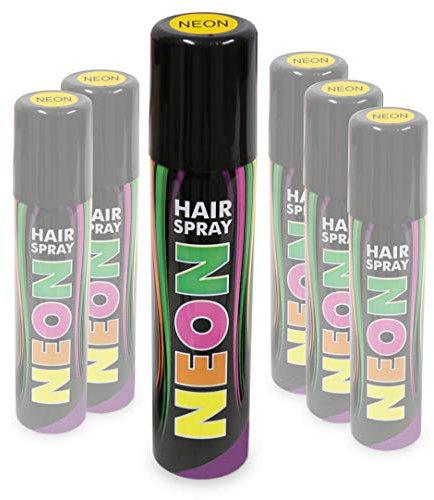 KarnevalsTeufel Hairspray Neon in knalligen Farben buntes Haarspray Haarschmuck farbig (Neon Gelb)