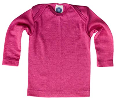 Cosilana, Baby Unterhemd Langarm, 70% Wolle 30% Seide (Pink, 74-80)