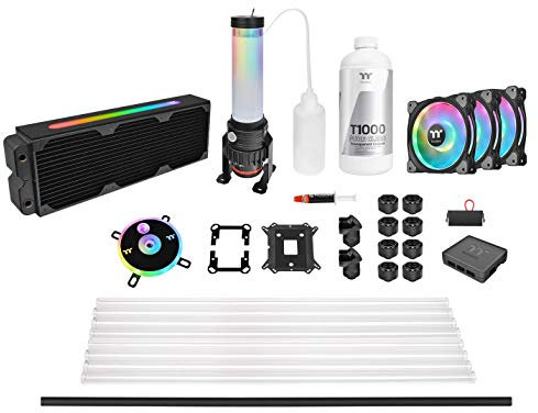 Thermaltake Pacific CL360 Max D5c Res/Pump 16.8 Million Color RGB (Alexa, Razer Chroma) Software Enabled Copper Radiator PETG Hard Tube Water Cooling Kit CL-W259-CU00SW-A