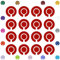 Acclaim Lawn Bowls Identification Stickers Markers 4 Full Sets Of 4 Self Adhesive Plain (Red)