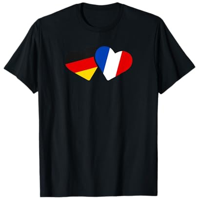 Deutschland Frankreich T Shirt Liebe Herz Freunde Geschenk T-Shirt