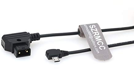 SZRMCC Tilta Nucleus Nano Follow Focus Câble d'alimentation micro USB à angle droit vers D-Tap mâle 2 broches