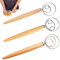 3 Stück Dänischer Schneebesen, 13 Zoll, Professioneller Teig Schneebesen, Teigbesen, Holzgriff Mixer, für Backen Brot Gebäck Dessert Pizzateig