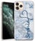 TULLUN Personalised Phone Case for iPhone 13 Pro Max - Clear Soft Gel Custom Cover Marble Design Name & Heart Letter Initials Name Text - Winter Marble