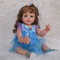 Enjoy with Love 55CM Lebensechte Ganzkörper-Reborn-Mädchen-Puppe Betty Hand-Detaillierte Malerei mit sichtbaren Adern 3D-Haut verwurzelte Lange Haar-Kunst-Puppe (Brown Eyes)