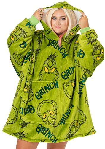 The Grinch Grorins Oversize Coprite Fleece Weable Festive Weable One Size