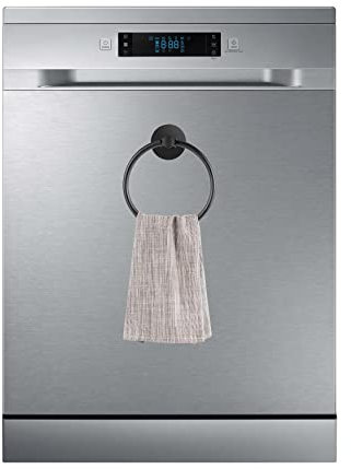 304 Stainless Steel Black Magnetic Towel Ring for Refrigerator, Dishwasher, Laundry Washing Machine, Stove and Etc