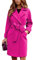 shownicer Manteau Femme Col Montant Manteau en Laine Long avec Ceinture Poche Élégant Couleur Unie Col Rabattu Manteau d'automne Et d'hiver A Rose S
