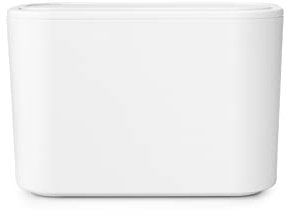 Brabantia - Mindset Recipiente para Residuos - óptimo para Residuos Pequeños - Tapa Oscilante Extraíble - No se Raya - Fácil de Limpiar - Resistente a la Corrosión - Blanco - 8,5 x 15 x 10 cm