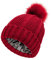 AUNEVN Winter Warme Mütze Wintermütze Für Damen Warme Strickmützen Gefärbte Mütze Baseballmütze Werder Cap/Wine Red/One Size