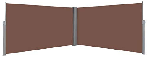 RONGQI Ausziehbare Seitenmarkise, Sichtschutz Terrasse, Windschutz Terrasse, Terrassen-sichtschutz, Trennwand Balkon, Markise Seitenwand, 160×600 cm Braun
