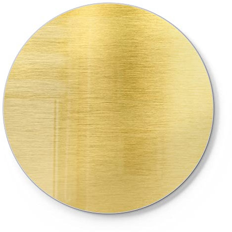 DEQORI Schneidebrett aus Glas | rund Ø30 cm | Motiv Gebürstete Goldoberfläche | Design Schneideplatte für Küche | Frühstücksbrett antibakteriell & rutschfest | Glasplatte & Servierplatte