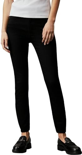 Calvin Klein Damen Jeans Hose Super Skinny Ankle High Waist, Schwarz (Denim Black), 33W