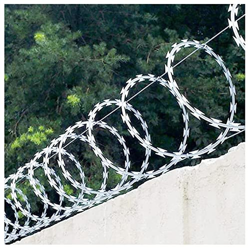 Filo di Rasoio per Recinzioni in Filo Metallico - Rotolo di Filo Elicoidale - Filo d'Acciaio Zincato Alternativo al Filo Spinato E al Filo di Concertina - Protezione del Giardino All'aperto (Colore :