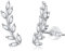 JSGEMSLEE Blattform Ohrkletterer Ohrringe Silber 925 für Damen Zirkonia Kleine Ohrstecker Silber Ohrringe für Damen Hypoallergener Knorpelschmuck