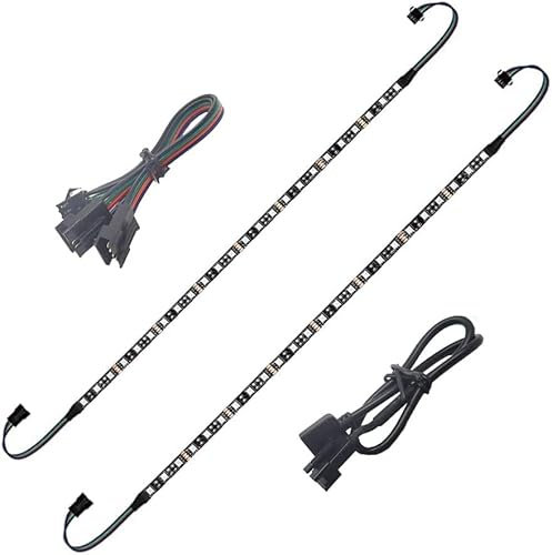 LED RGB PC-Lichtstreifen 2PCs 19in 5050 RGB LED-Streifen für 12V 4-Pin RGB LED-Stecker für ASUS Aura Sync Gigabyte RGB Fusion Light ASRock RGB