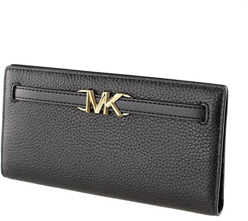 Michael Kors Grand portefeuille en cuir avec bouton-pression Noir, noir, Portefeuille
