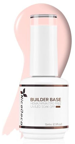 Nicedeco 8 in 1 Builder Base Strengthening Gel 15ml, UV/LED Clear Building Nail Gel in a Bottle,Gel Polish Nail Repair Nail Strengthen 007