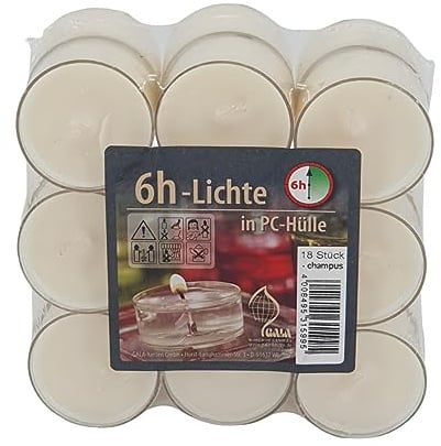 18 Stück Gala Duft Teelichte mit Champus Duft Teelichter Duftteelichter Kerze 60052