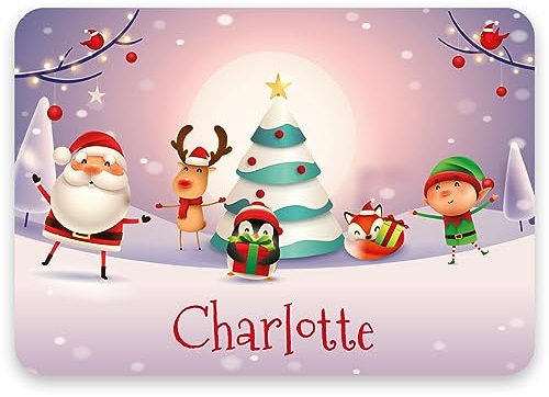 Paper Themes Personalised Christmas Placemats (Christmas Characters)