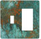 Moss Green Peeling 2-Gang Single Toggle/Rocker Combination Light Switch Cover Turquoise Rustic Decorative Wall Plate Electrical Faceplate for Home Living Room