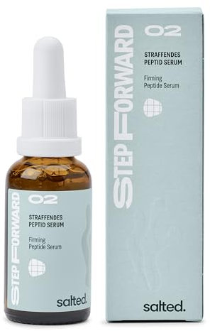salted. Straffendes Peptid Serum | 30 ml | Gesichtsserum gegen Hautalterung | Mit Argireline und Matrixyl Peptid | Prallere und festere Haut | Parfümfrei | Alle Hauttypen | Vegan