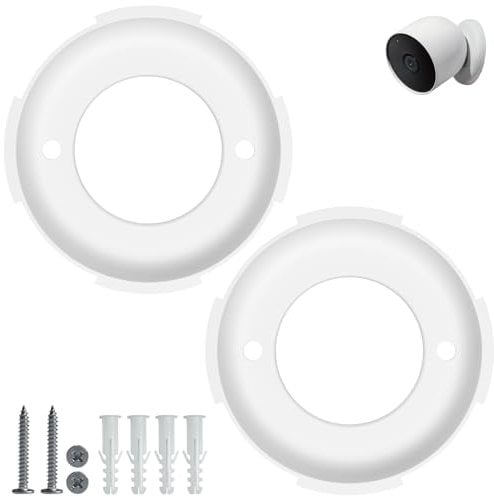 ARSUNOVO 2 Pack Wandmontageplatte Ersatz für Google Nest Cam Akku (Außen oder Innen), Ersatzteil für Verriegelungskragen/Wandanker Kompatibel mit Nest-Kamera