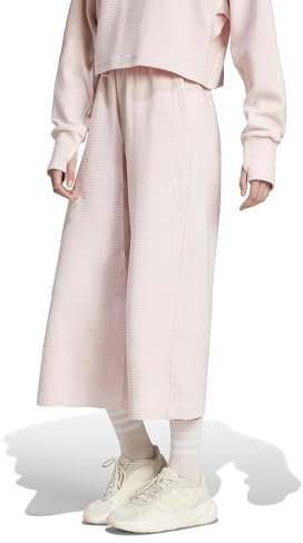 adidas Pantaloni della tuta da donna All SZN a coste 7/8 di lunghezza a gamba larga, Rosa sabbia, S